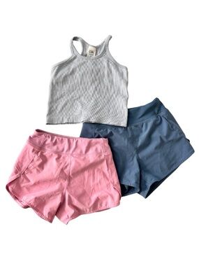 💖 Athleta Girl 3-Piece Active Set | Shorts + Racerback Tank (XS/S)